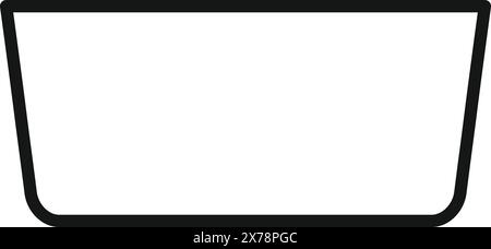 Vektorillustration eines minimalistischen schwarz umrissenen rechteckigen Tabletts auf weißem Hintergrund Stock Vektor