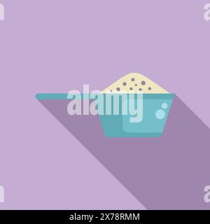 Vektor-Illustration eines einfachen Waschmittellöffels vor einem violetten Hintergrund Stock Vektor