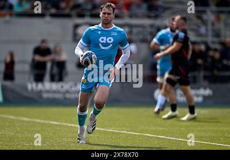 Barnet, Großbritannien. Mai 2024. Premierminister Rugby. Saracens Men V Sale Sharks. Stone X Stadion. Barnet. Tom Roebuck (Sale Sharks) holt den ersten Sale Sharks Versuch während des Saracens Men V Sale Sharks Gallagher Premiership Rugby Matches. Quelle: Sport In Pictures/Alamy Live News Stockfoto