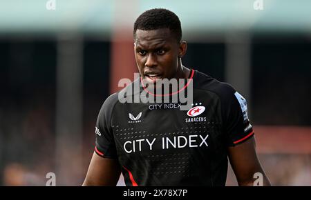 Barnet, Großbritannien. Mai 2024. Premierminister Rugby. Saracens Men V Sale Sharks. Stone X Stadion. Barnet. Maro Itoje (Saracens) während des Rugby-Spiels der Saracens Men V Sale Sharks Gallagher Premiership. Quelle: Sport In Pictures/Alamy Live News Stockfoto