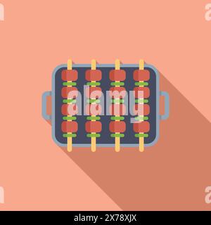 Flache Illustration eines Retro-Abakus mit bunten Perlen auf weichem Pastellhintergrund Stock Vektor