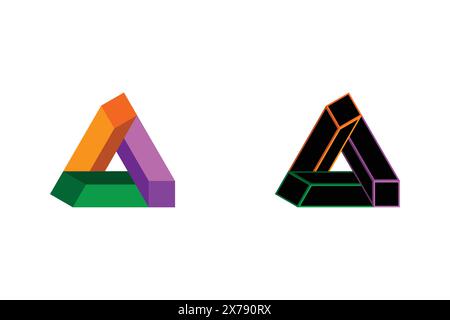 3D-Dreiecksymbol Design-Vorlagenelemente. Kann für Symbol, Logo, Symbol, Element und Unternehmensidentität verwendet werden. Stock Vektor