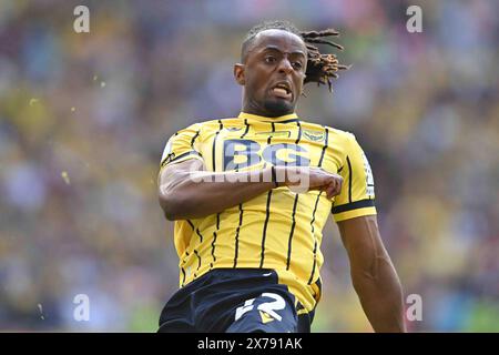 Greg Leigh (22 Oxford United) während des Play-Off-Endspiels der Sky Bet League 1 zwischen Bolton Wanderers und Oxford United im Wembley Stadium, London am Samstag, den 18. Mai 2024. (Foto: Kevin Hodgson | MI News) Credit: MI News & Sport /Alamy Live News Stockfoto