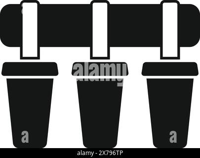 Schwarz-weiß-Vektor-Illustration von drei Espresso-Kaffeekapseln Stock Vektor