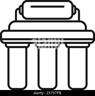 Vektorabbildung eines vereinfachten Strichkunstsymbols, das klassische griechische oder römische architektonische Säulen darstellt Stock Vektor