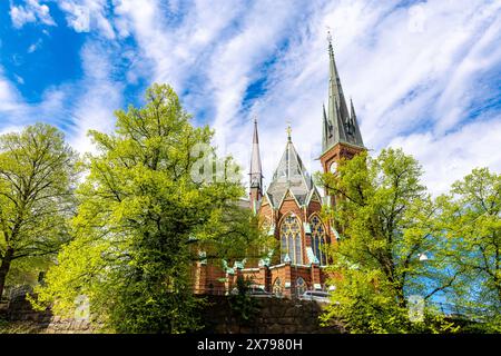 Außenansicht der Oscar Fredrik Kirche, Göteborg, Schweden Stockfoto