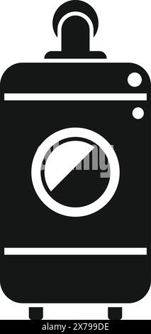 Schwarz-weiße Vektor-Icon-Illustration einer klassischen Vintage-Kamera Stock Vektor