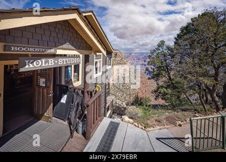 Historisches Kolb Studio am Rande des Südrands des Grand Canyon, Arizona, USA am 30. April 2024 Stockfoto