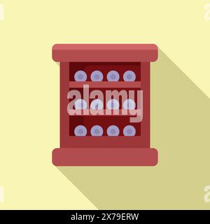 Moderne Grafik eines klassischen Abacus mit Schatteneffekt auf gelbem Hintergrund Stock Vektor
