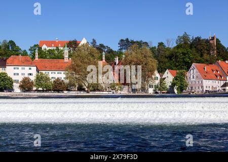 Historische Altstadt von Landsberg am Lech, vor dem Lechweir, Oberbayern, Bayern, Deutschland Stockfoto