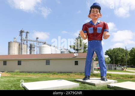 Snerd Riese vor dem American Giants Museum in Downtown, Atlanta, Illinois Stockfoto