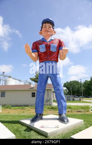 Snerd Riese vor dem American Giants Museum in Downtown, Atlanta, Illinois Stockfoto