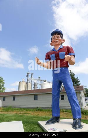 Snerd Riese vor dem American Giants Museum in Downtown, Atlanta, Illinois Stockfoto