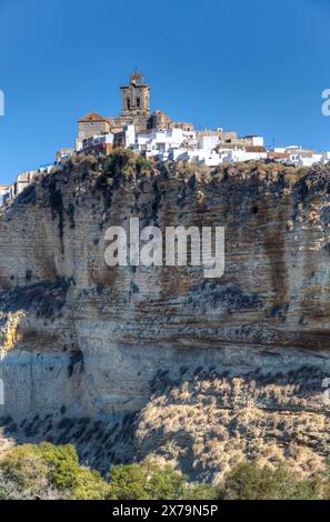 Übersicht aus dem Süden, Arcos De La Frontera, Andalusien, Spanien Stockfoto