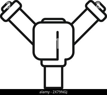 Vektorgrafik eines Sprinklerkopfes, geeignet für Sicherheitsdiagramme und Schulungsmaterialien Stock Vektor