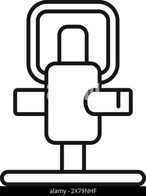Minimalistische Strichgrafik-Illustration eines Podcast-Mikrofons auf einem Ständer, geeignet für Web und Druck Stock Vektor