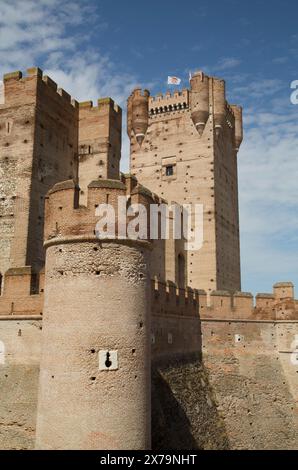 Schloss von La Mota, gebaut von 12. Jahrhundert, Medina del Campo, Valladolid, Spanien Stockfoto