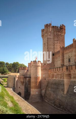 Schloss von La Mota, gebaut von 12. Jahrhundert, Medina del Campo, Valladolid, Spanien Stockfoto