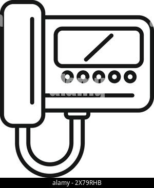 Vereinfachtes Strichbildsymbol mit einem digitalen Blutdruckmessgerät, ideal für medizinische Infografiken Stock Vektor