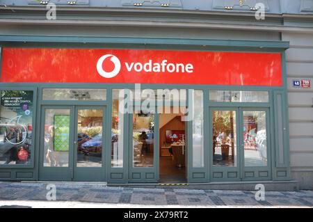 Prag /Tschechische republik /15. MAI 2024/ Vodfone-Büro in prag. (Foto. Francis Joseph Dean/Dean Pictures) (nicht für kommerzielle Zwecke) Stockfoto