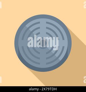 Vektor-Illustration einer flachen Design-Kanalabdeckung auf einem beigefarbenen Hintergrund Stock Vektor