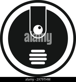 Vektor-Illustration einer LED-Glühbirne in einem minimalistischen Schwarz-weiß-Stil Stock Vektor