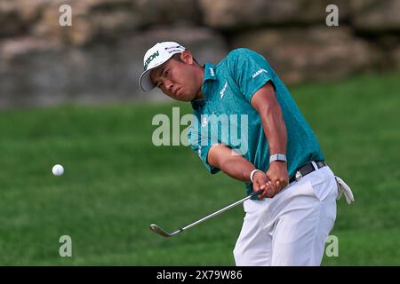 Hideki Matsuyama aus Japan in Aktion während der dritten Runde der PGA Championship 2024 im Valhalla Golf Club am 18. Mai 2024 in Louisville, Kentucky. Stockfoto