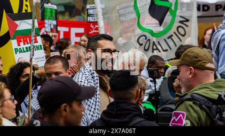 Motaz Azaiza bei einem Nationalmarsch für Palästina Stockfoto