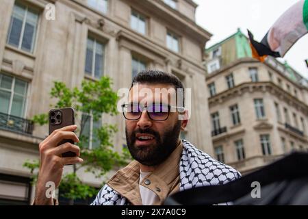 Motaz Azaiza bei einem Nationalmarsch für Palästina Stockfoto