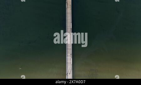 Melbourne Australien. Aus der Vogelperspektive auf die Piers in Port Port Port Phillip Bay, Port Melbourne Stockfoto