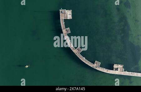 Melbourne Australien. Aus der Vogelperspektive auf die Piers in Port Port Port Phillip Bay, Port Melbourne Stockfoto