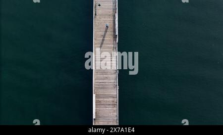 Melbourne Australien. Aus der Vogelperspektive auf die Piers in Port Port Port Phillip Bay, Port Melbourne Stockfoto