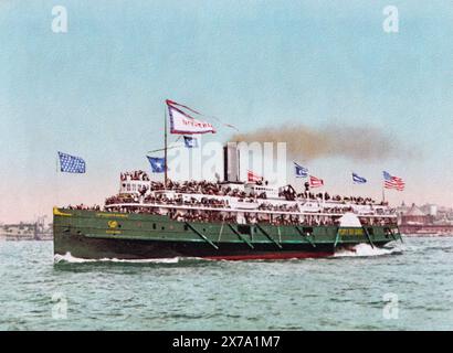 Steamer, PS City of Erie, Cleveland Buffalo Transit Company 1900. Stockfoto