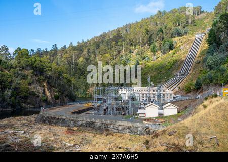 Wasserkraftwerk Tarraleah, Central Highlands, Tasmanien Stockfoto