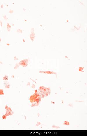 Weißes Maulbeerpapier strukturierter Hintergrund, Details geschlossen Stockfoto