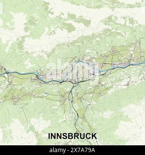 Innsbruck, Österreich Karte Poster Kunst Stock Vektor