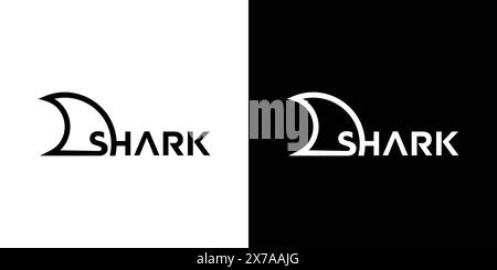 Das Design des Shark Logos ist einzigartig und modern 2 Stock Vektor