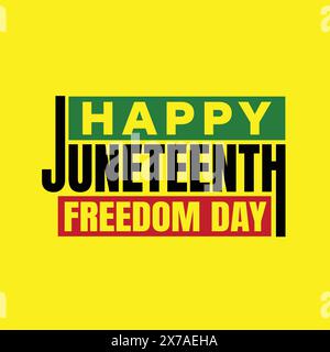 Happy Juneteenth Typografie Template Design für Celebrate Freedom Day of America am 19. Juni. Rassismus-Banner, Poster, Banner. Afrikanische Schwarze haben Recht Stock Vektor