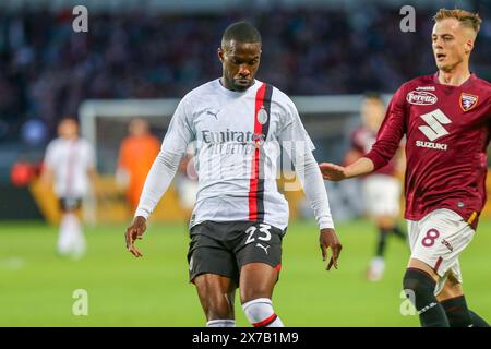 Fikayo Tomori vom AC Milan während des Spiels der Serie A zwischen dem FC Turin und dem AC Milan am 18. Mai 2024 im Olympischen Stadion Grande Torino in Turin, Italien. Stockfoto