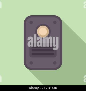 Klare, moderne Darstellung eines Lautsprechers in flachem Design mit Schatten, geeignet für Web und Druck Stock Vektor