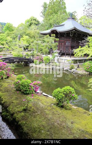 Benten-Do und japanischer Garten im Seiryoji-Tempel, Kyoto, Japan Stockfoto