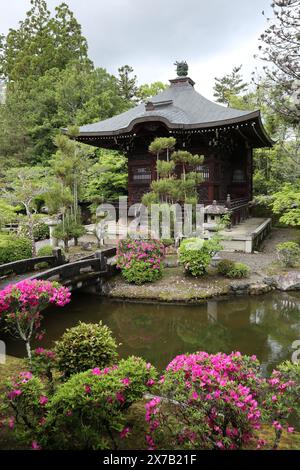 Benten-Do und japanischer Garten im Seiryoji-Tempel, Kyoto, Japan Stockfoto