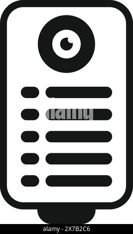 Vereinfachte Vektorillustration in Schwarzweiß eines intelligenten Lautsprechersymbols, ideal für Web- und technische Anwendungen Stock Vektor