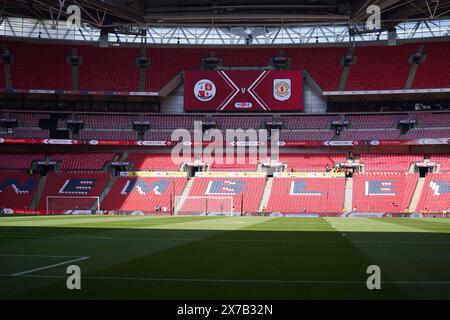 London, Großbritannien. Mai 2024. Eine allgemeine Ansicht des Wembley Stadium vor dem Crawley Town FC gegen Crewe Alexandra FC SKY Bet EFL League Two Play-Off Finale im Wembley Stadium, London, England, Großbritannien am 19. Mai 2024 Credit: Every Second Media/Alamy Live News Stockfoto