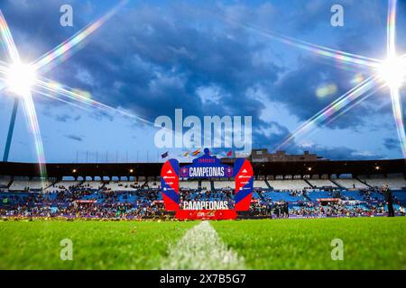 Zaragoza, Spanien, 18. März 2024: Allgemeiner Blick in das Stadion während des Copa de la Reina Fußballspiels zwischen dem FC Barcelona und Real Sociedad im Estadio de La Romareda in Zaragoza, Spanien (Judit Cartiel/SPP) Stockfoto