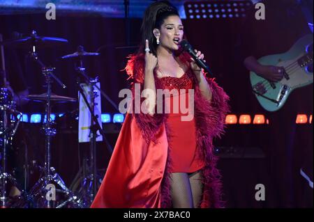 Mexiko-Stadt, Mexiko. Mai 2024. Die spanische Sängerin Natalia Jimenez tritt am 18. Mai 2024 während des Konzerts „Antologia 20 ANOs Tour“ in der Mexico City Arena in Mexiko-Stadt auf. (Foto: Carlos Tischler/ Eyepix Group) (Foto: Eyepix/NurPhoto) Credit: NurPhoto SRL/Alamy Live News Stockfoto