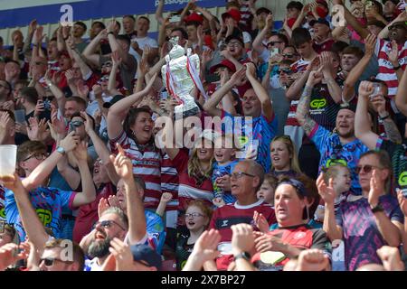 Wigan Fans beim Halbfinale des Betfred Challenge Cup Hull KR gegen Wigan Warriors im Eco-Power Stadium, Doncaster, Großbritannien, 18. Mai 2024 (Foto: Craig Cresswell/News Images) in Doncaster, Großbritannien am 18. Mai 2024. (Foto: Craig Cresswell/News Images/SIPA USA) Stockfoto