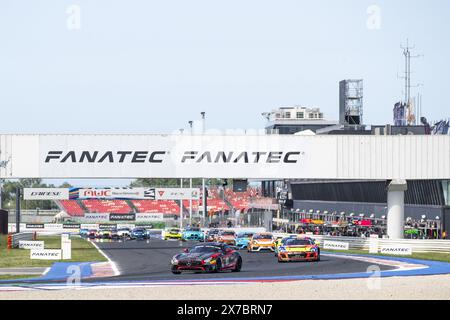 15 PAPADOPULOS Alexandre (usa), IBANEZ TRULLOLS Liuc (Spa), NM Racing Team, Mercedes-AMG GT4, Action während der 2. Runde der GT4 European Series 2024 mit Rafa Racing Club auf dem Misano World Circuit Marco Simoncelli, vom 17. Bis 19. Mai 2024 in Misano Adriatico, Italien Stockfoto