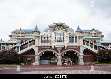 Bahnhof in Tokyo Disneyland. Stockfoto