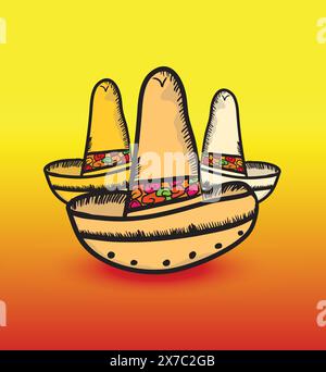 mexikanisches Hutposter Stock Vektor